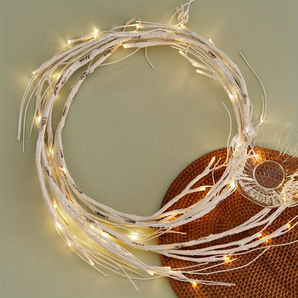 屋外用クリスマスライト 暖かい白色LED枝ガーランド装飾