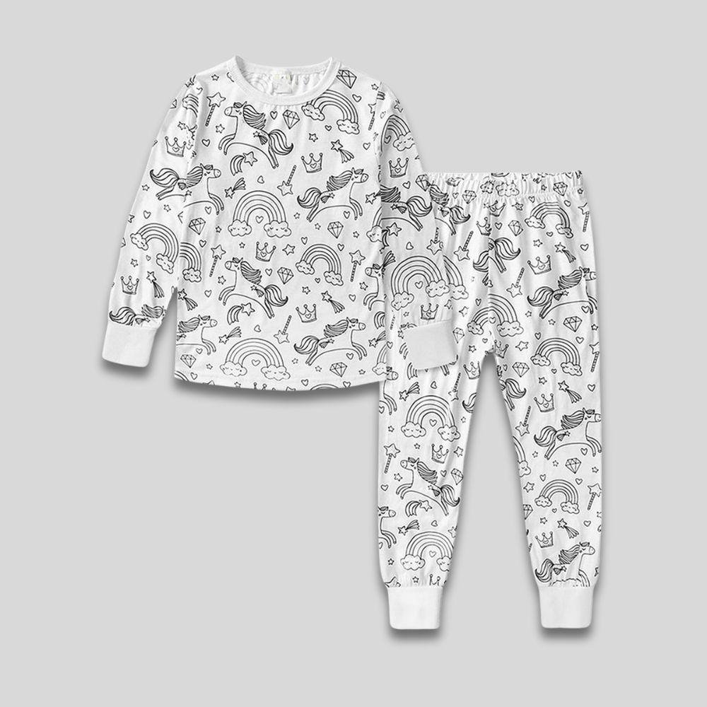 Kids Cozy Christmas Pajama Set Long Sleeve Two Piece