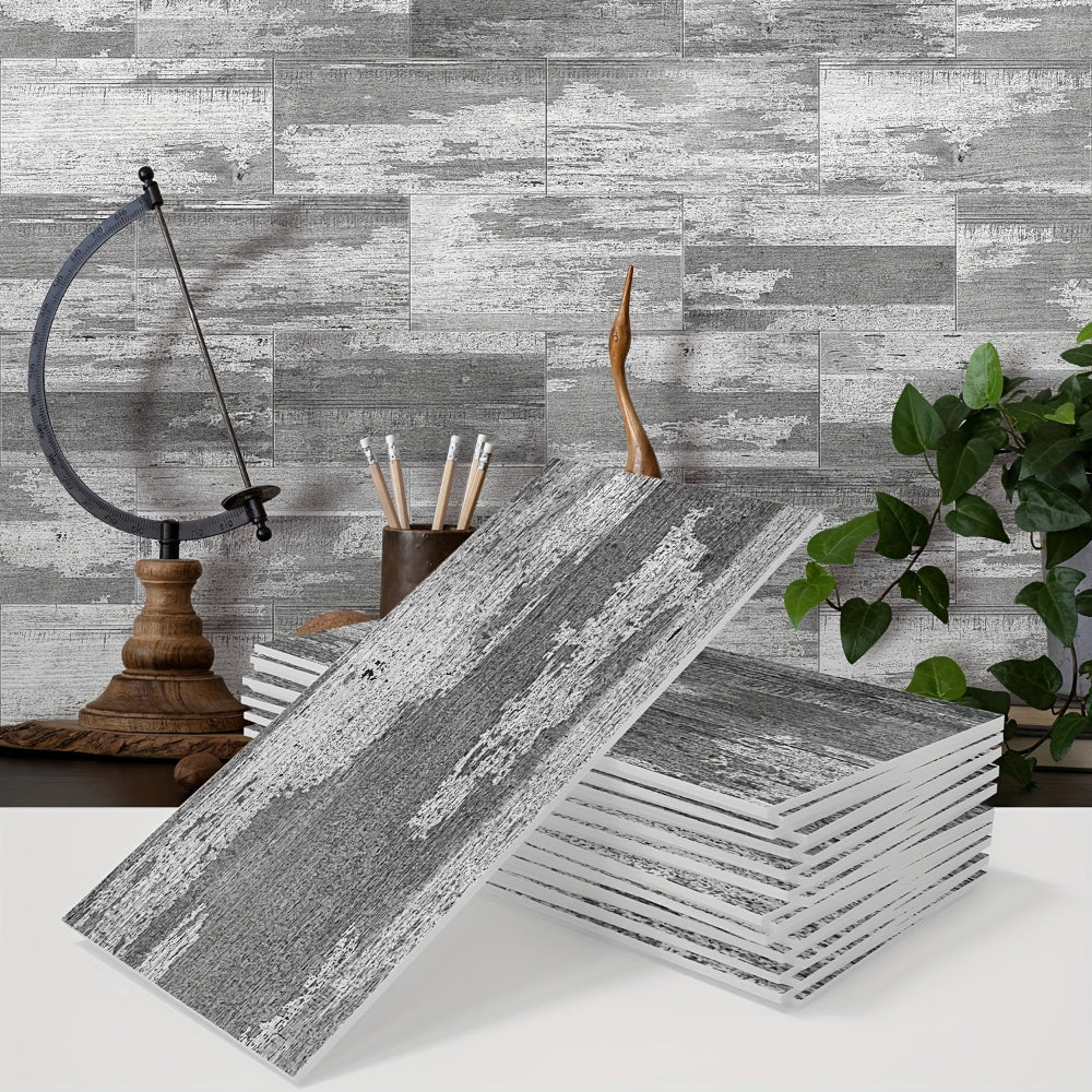 Samolepicí nástěnné panely rustikální dřevěná textura voděodolná dekorace