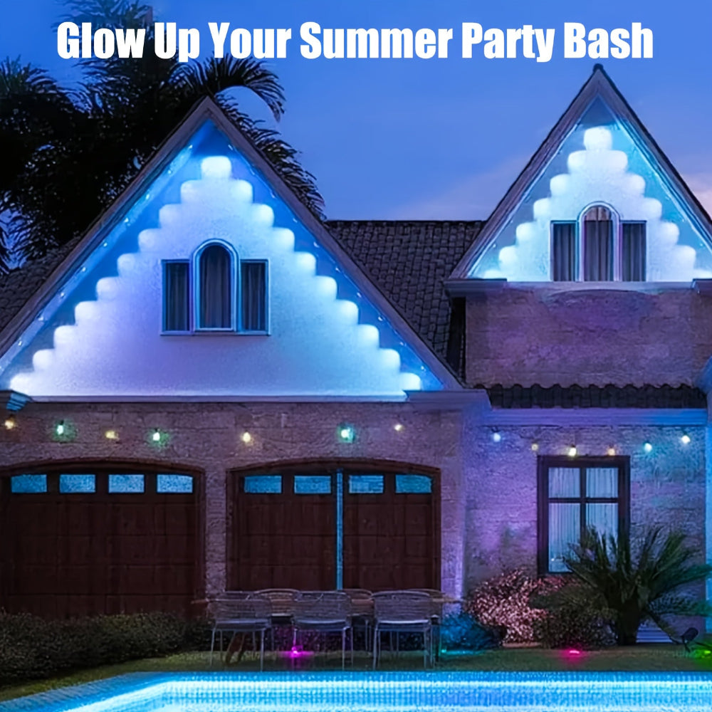 Trvalá vánoční světla RGB vodotěsná venkovní LED osvětlení okapů