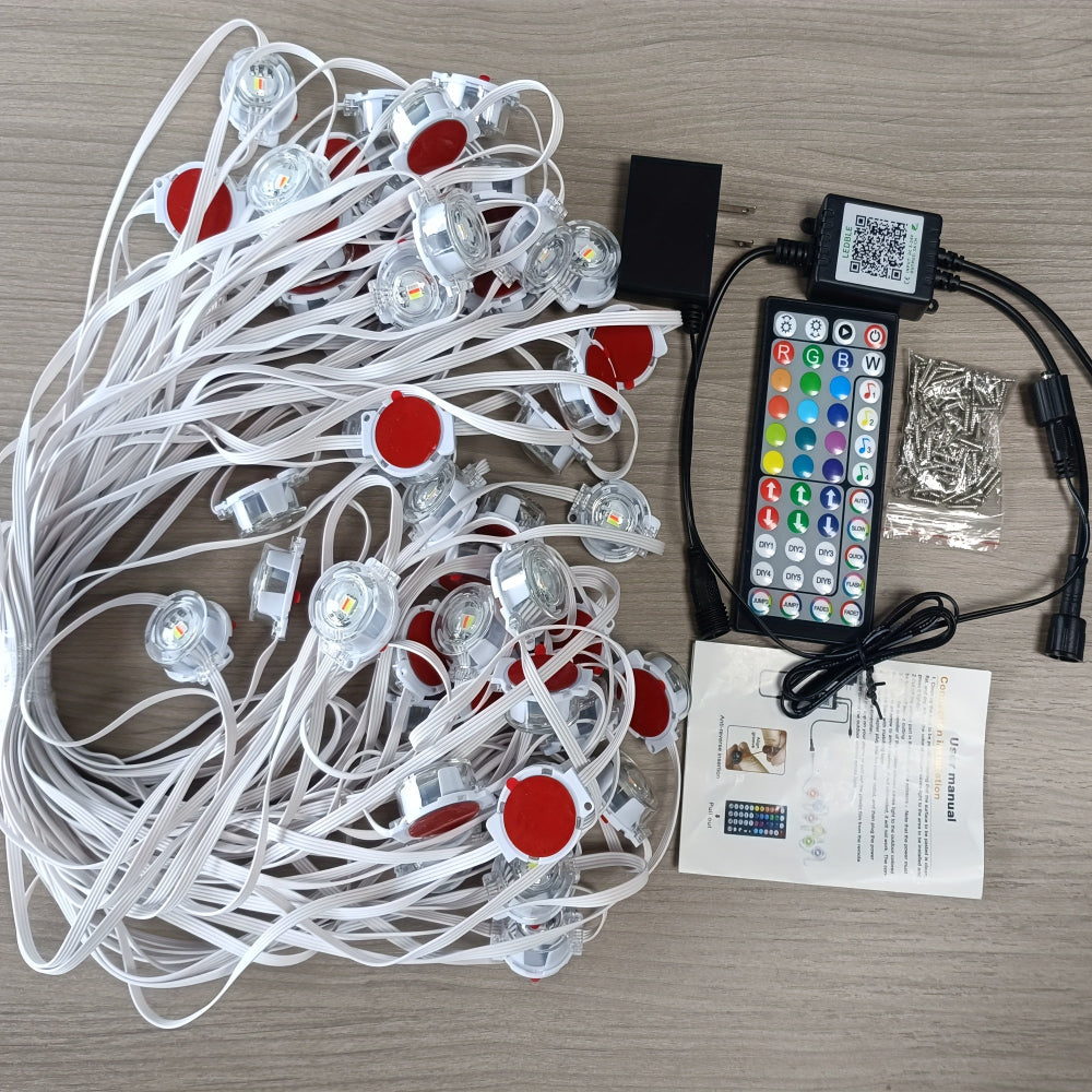 Trvalá vánoční světla RGB vodotěsná venkovní LED osvětlení okapů