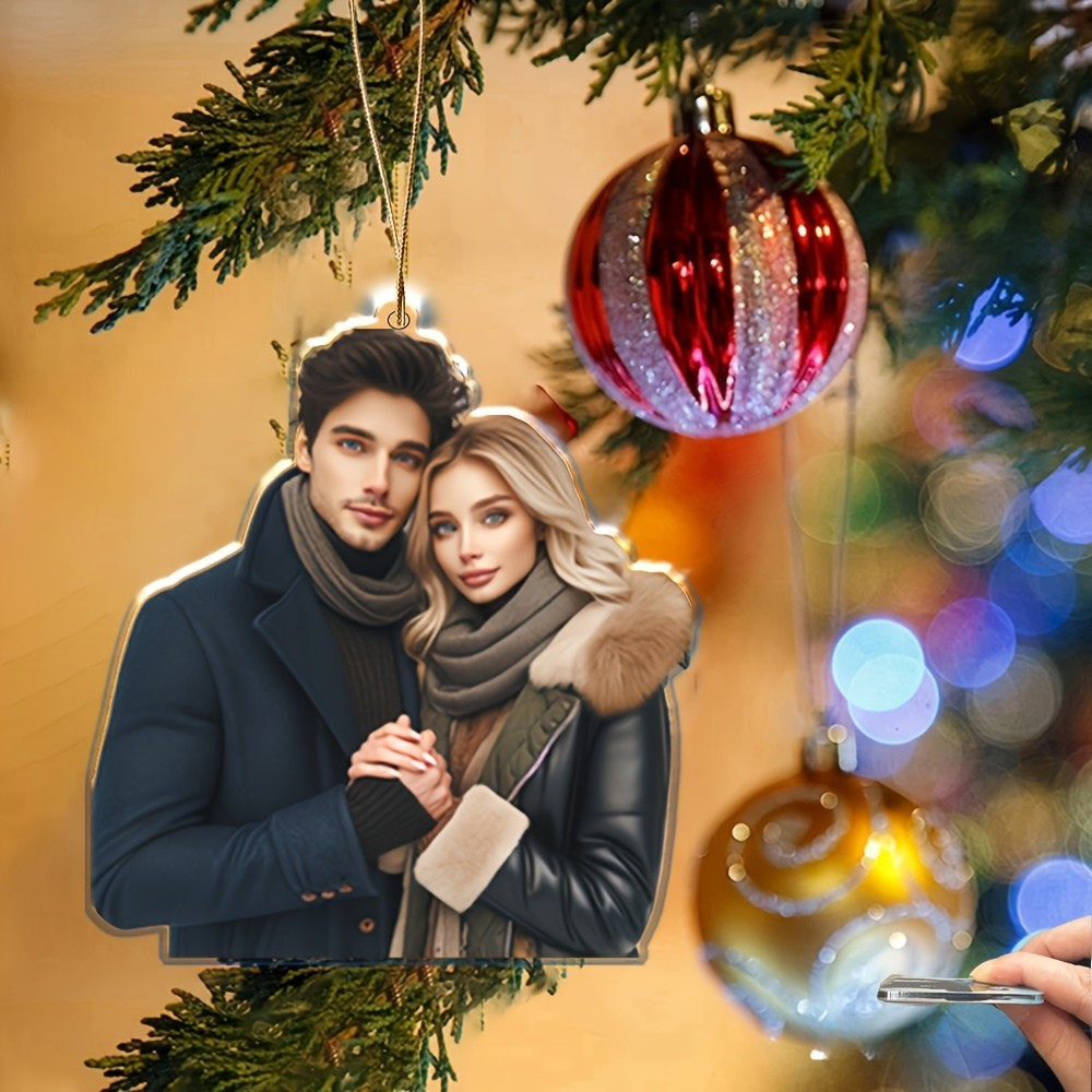 Personalizované vánoční ozdoby na míru 2D akrylový foto dárek