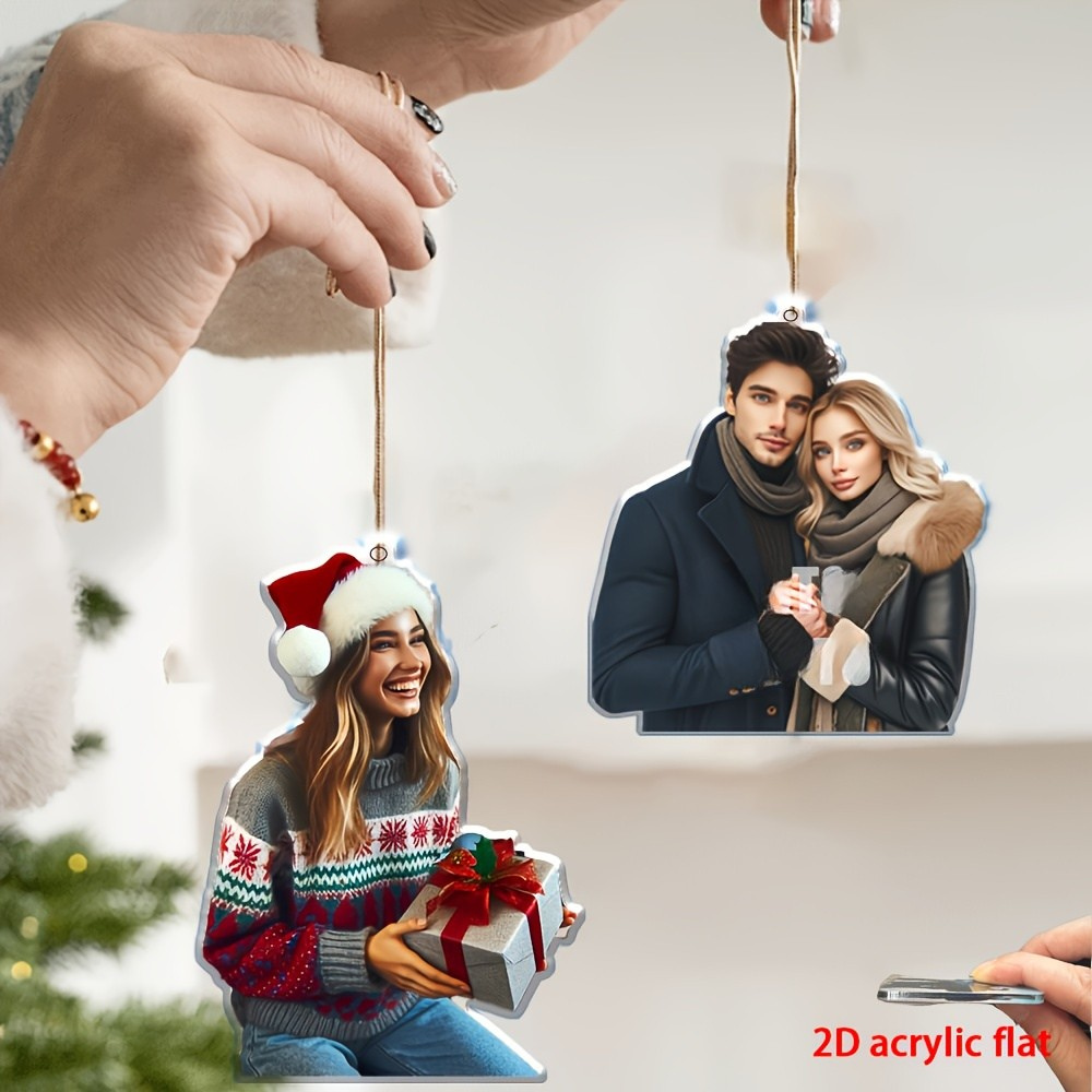 パーソナライズされたクリスマスオーナメント カスタム2Dアクリル写真ギフト
