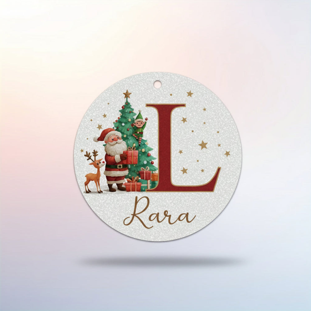 Personalized Christmas Ornaments Custom Name Initial Tree Decor