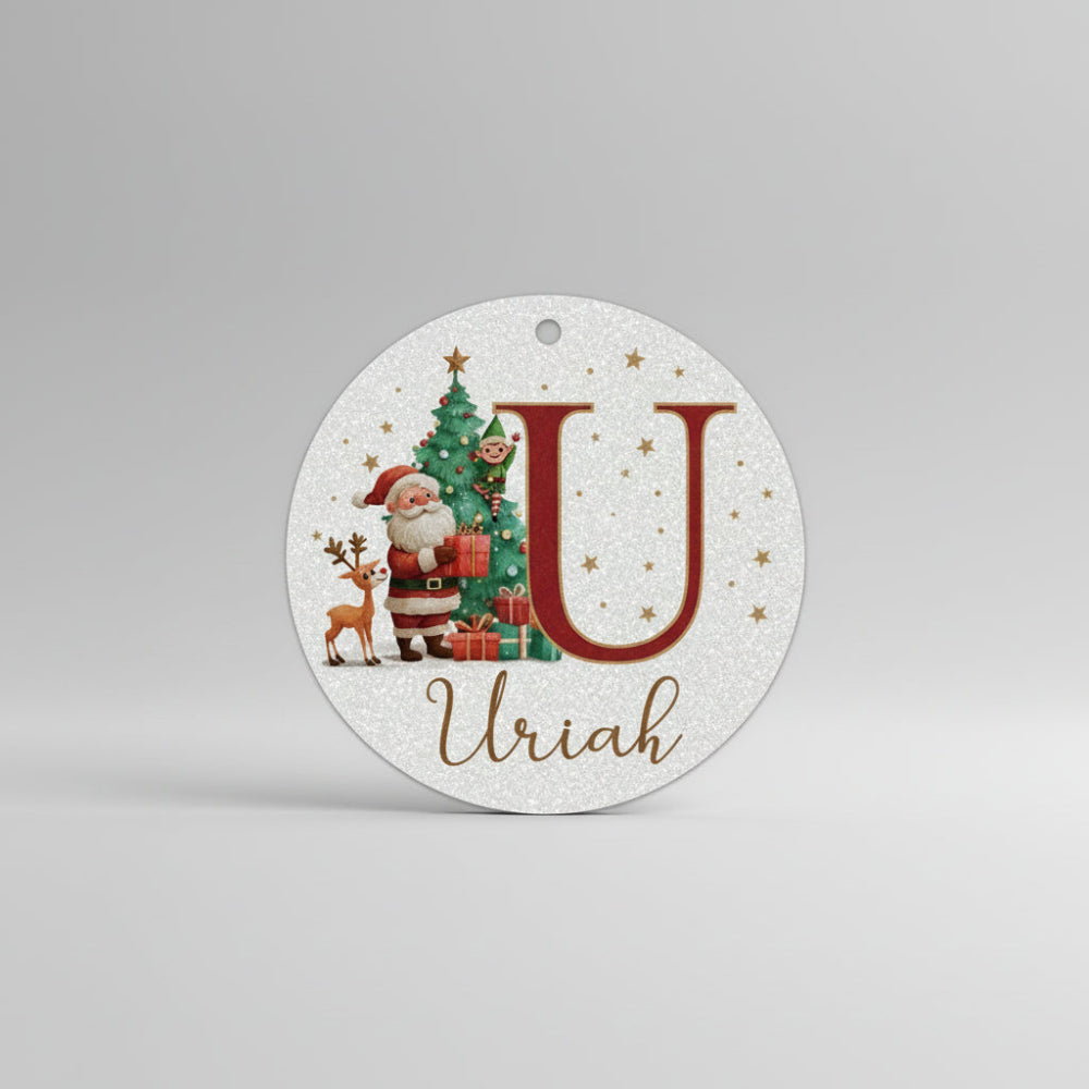 Personalized Christmas Ornaments Custom Name Initial Tree Decor