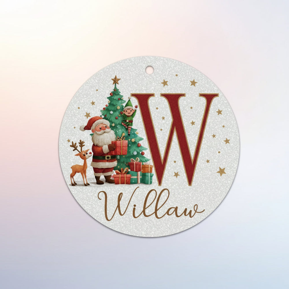 Personalized Christmas Ornaments Custom Name Initial Tree Decor