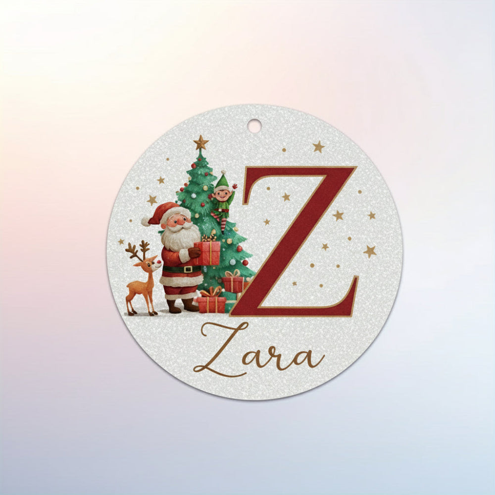Personalized Christmas Ornaments Custom Name Initial Tree Decor