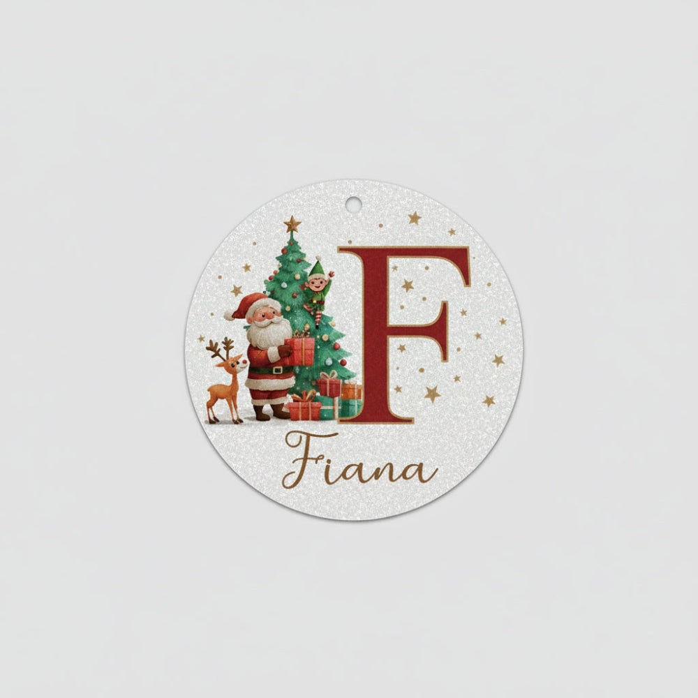 Personalized Christmas Ornaments Custom Name Initial Tree Decor