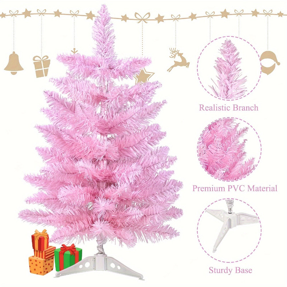 Pink Christmas Tree Artificial Tabletop Decoration Holiday Display