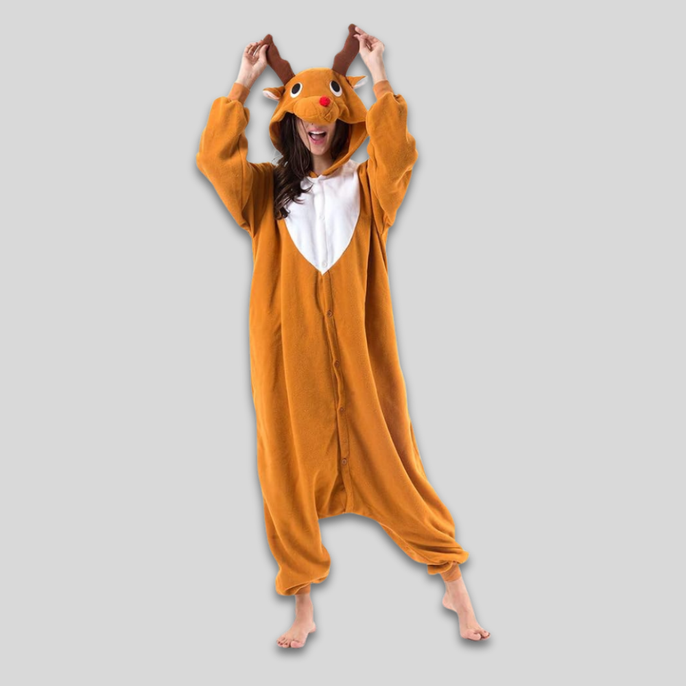 Plush Fleece Onesie Pajamas Adults Sleepwear Costume