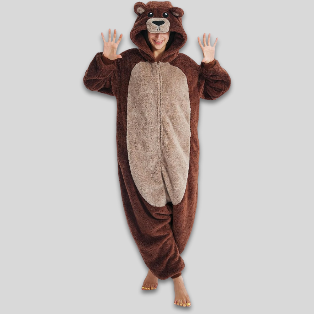 Plush Fleece Onesie Pajamas Adults Sleepwear Costume