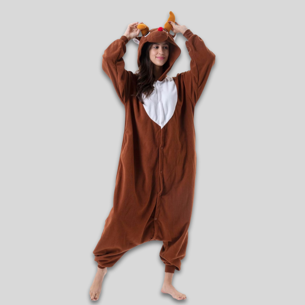 Plush Fleece Onesie Pajamas Adults Sleepwear Costume