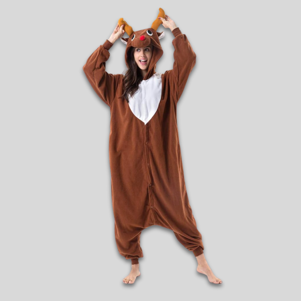 Plush Fleece Onesie Pajamas Adults Sleepwear Costume