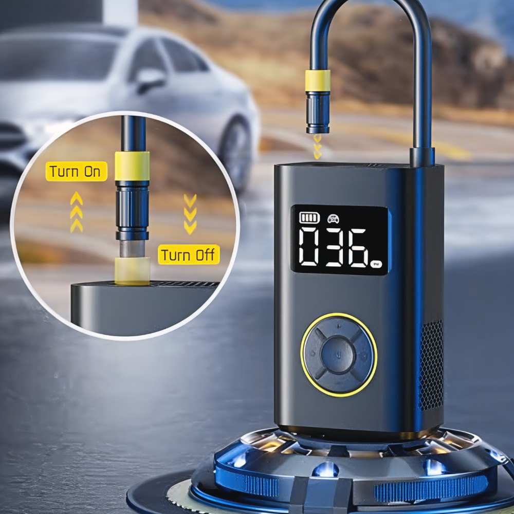 Portable Air Compressor Gift Set Car Bike Tire Pump