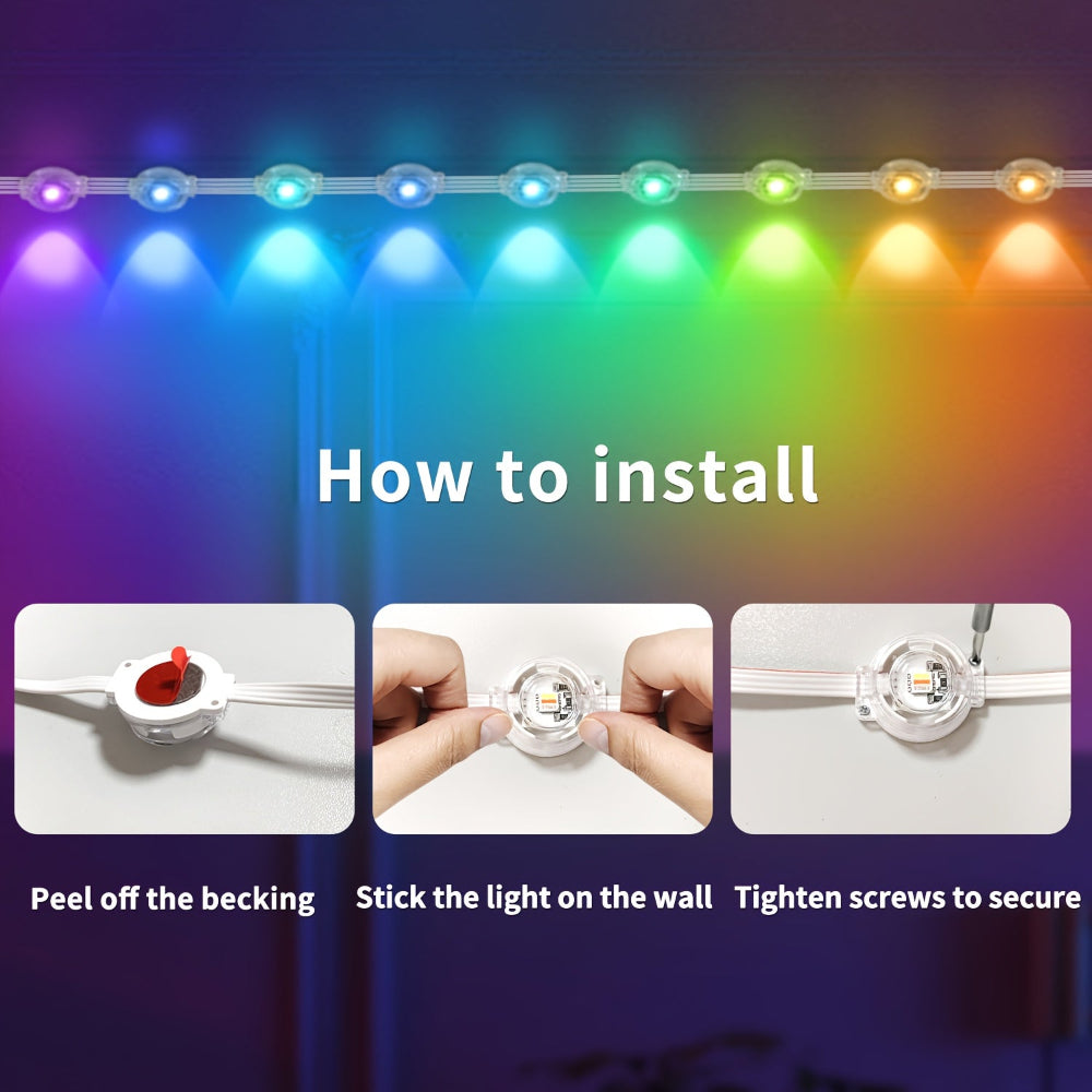 RGB Eaves Lights Outdoor Waterproof App Control LED Strip