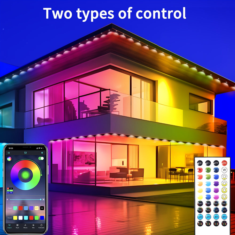 RGB Eaves Lights Outdoor Waterproof App Control LED Strip