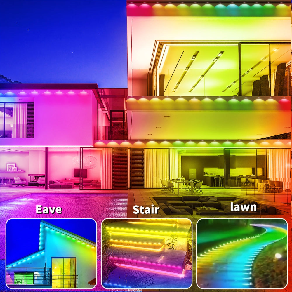 RGB Eaves Lights Outdoor Waterproof App Control LED Strip