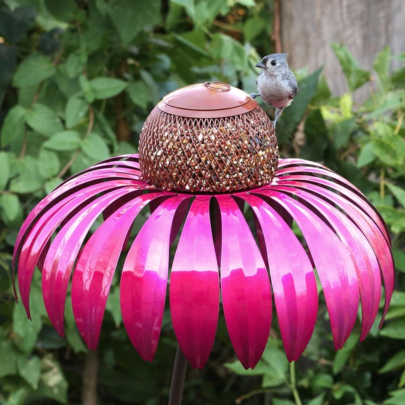 Bird Feeder Metal Flower Garden Ornament
