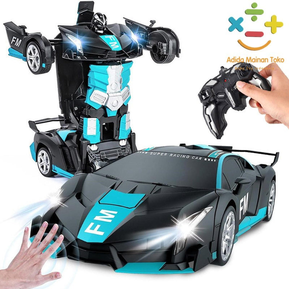 Remote Control Car Kids Transform Robot Toy LED Lights Gift