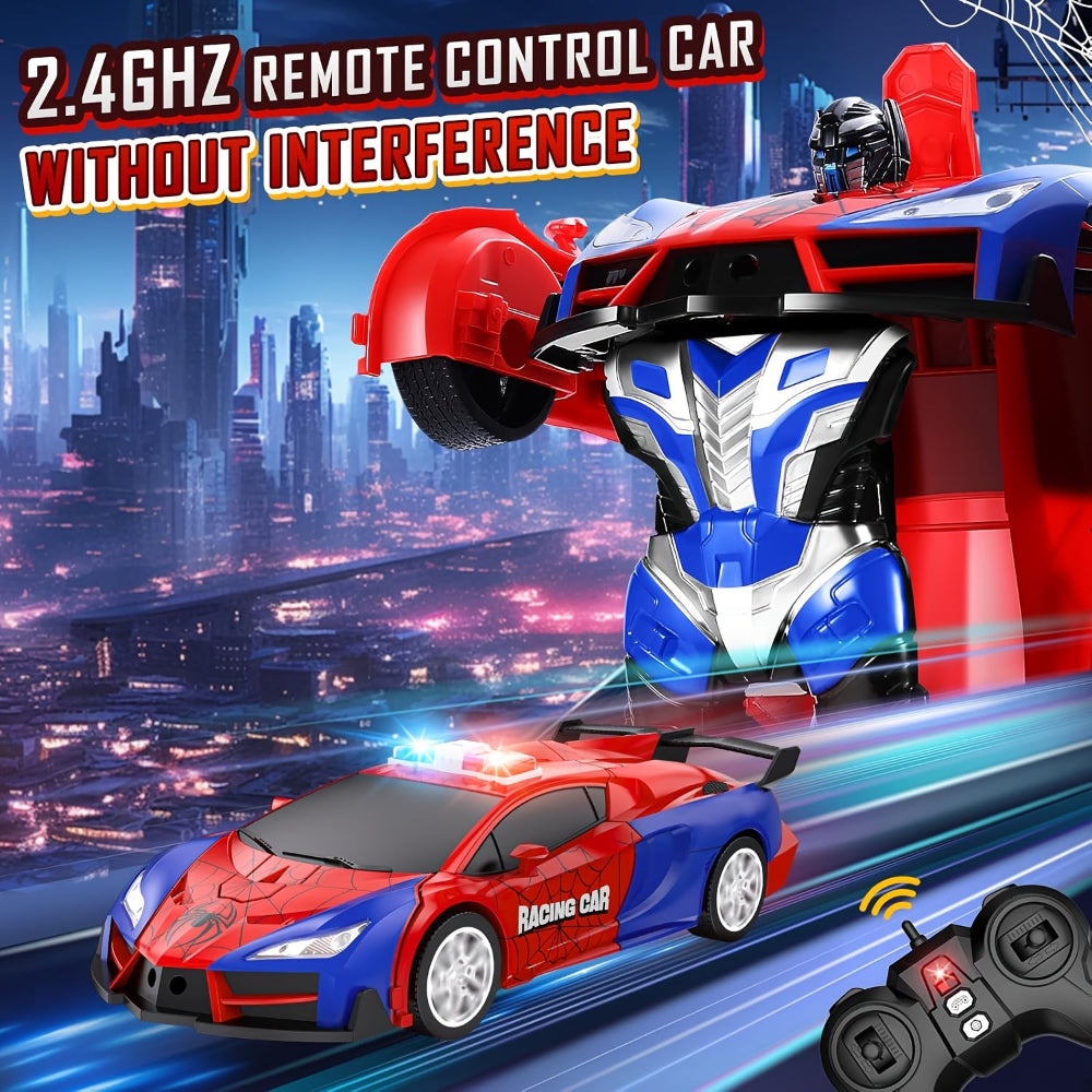 Remote Control Car Transforming Robot Kids Toy Rechargeable