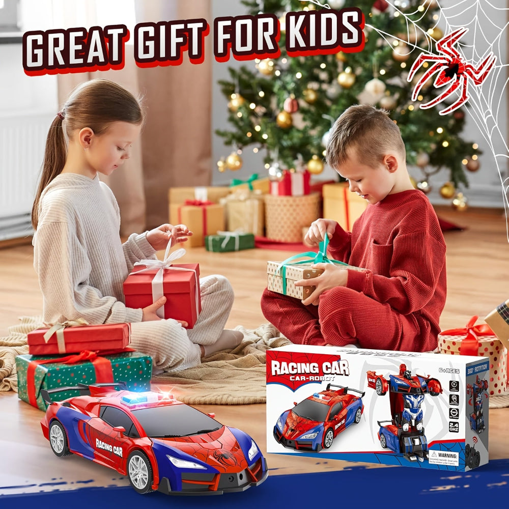 Remote Control Car Transforming Robot Kids Toy Rechargeable