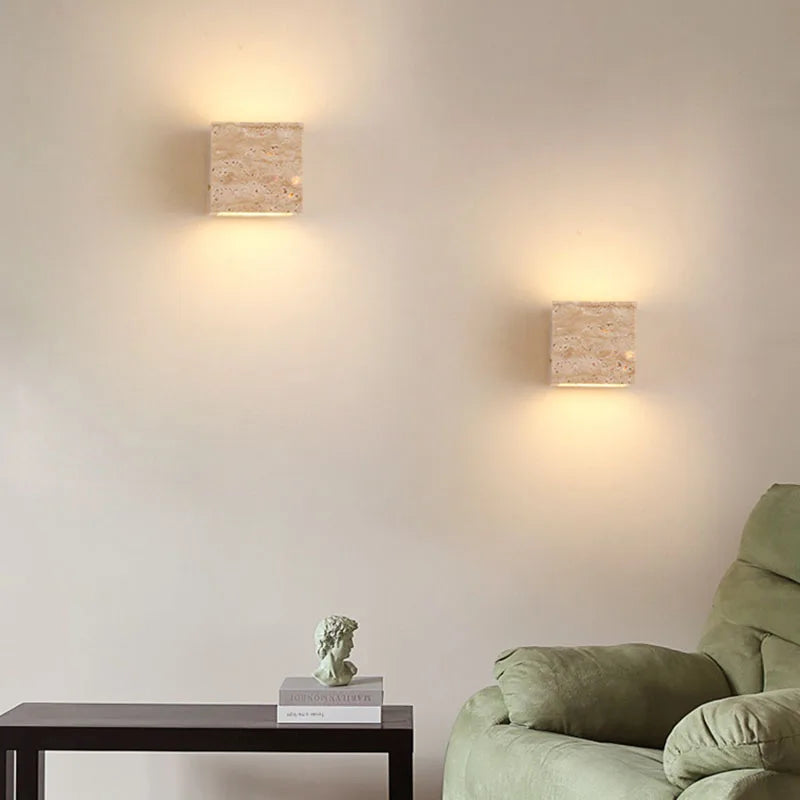 Travertine Stone LED Wall Light Modern