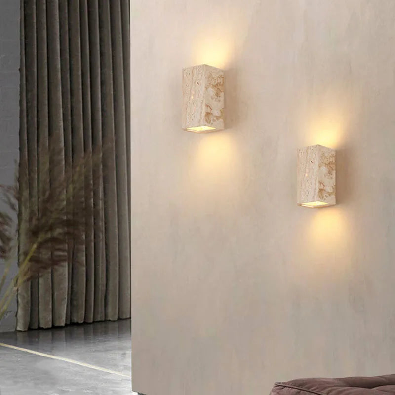 Travertine Stone LED Wall Light Modern