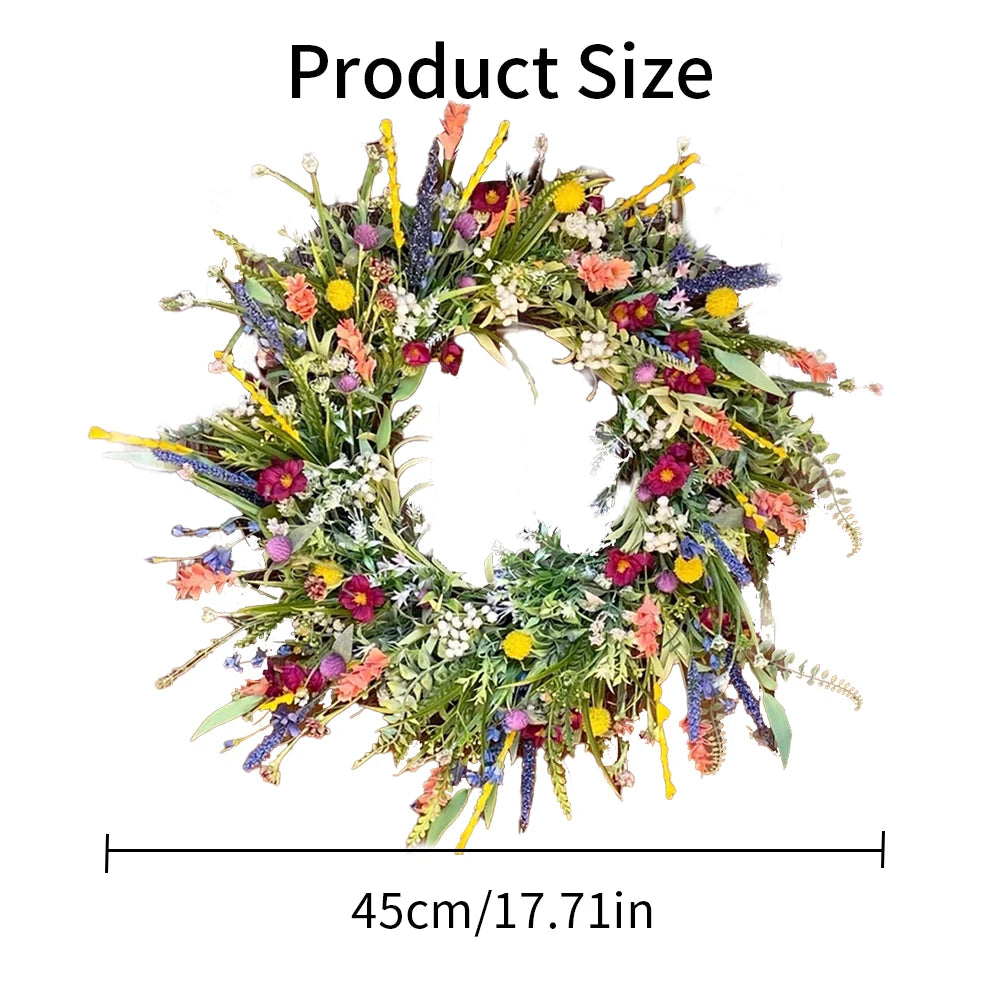 Vibrant Bloom Door Wreath | Handmade Floral Decor