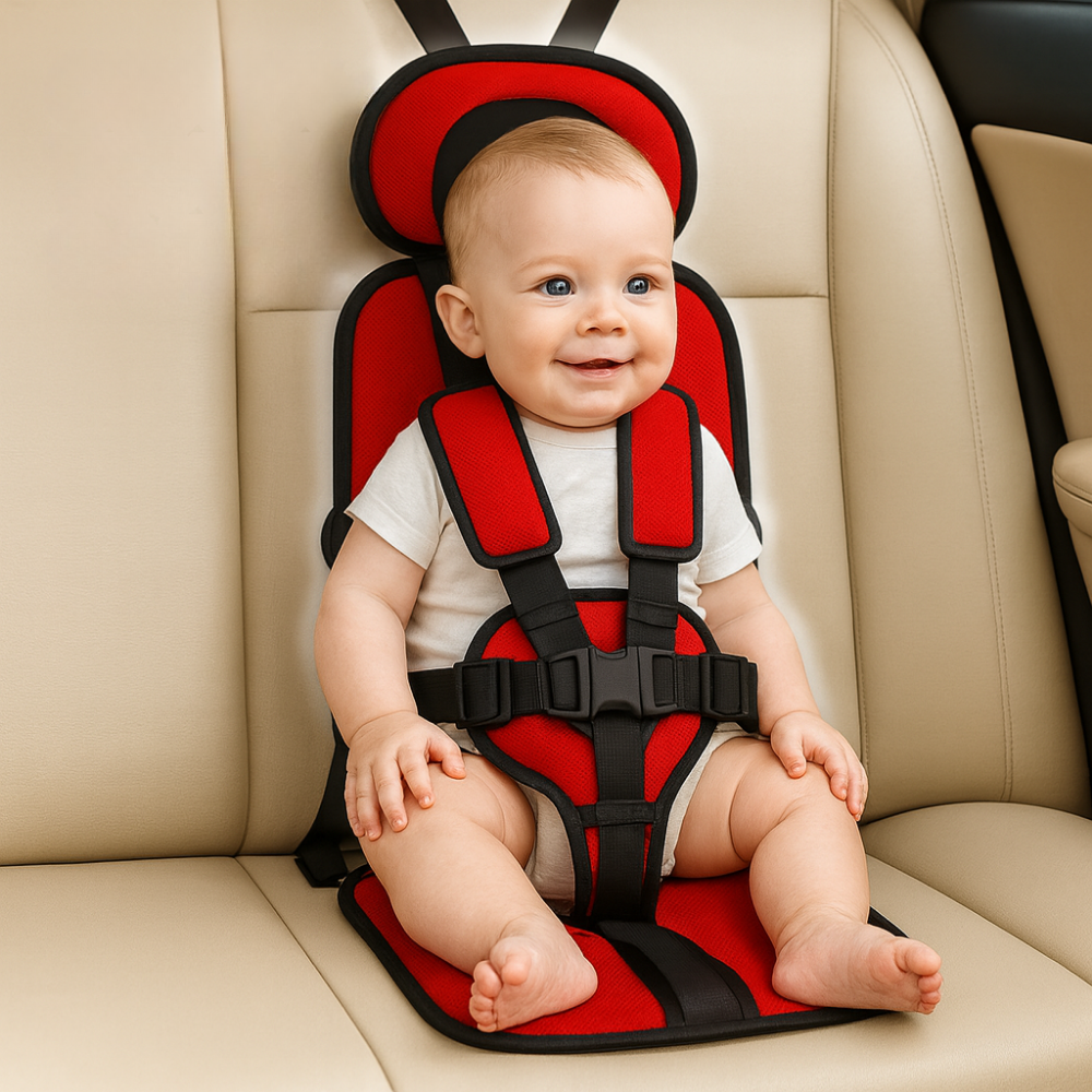 Booster Seat Safety Harness Padded Travel Car Seat Portable Slim Compact