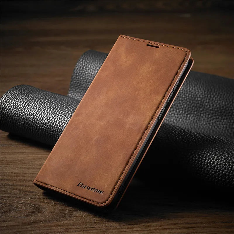Leather iPhone Wallet Case with Card Slots