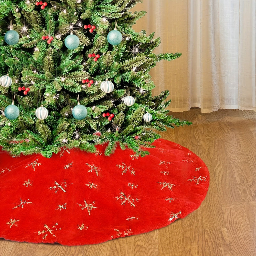 Christmas Tree Skirt Holiday Train Decoration Mat