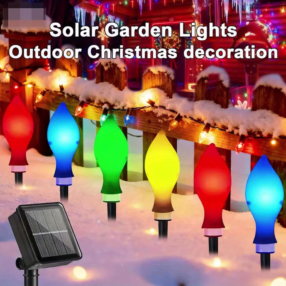 Solar Christmas Lights Outdoor Lights Color Changing Flame Path Set
