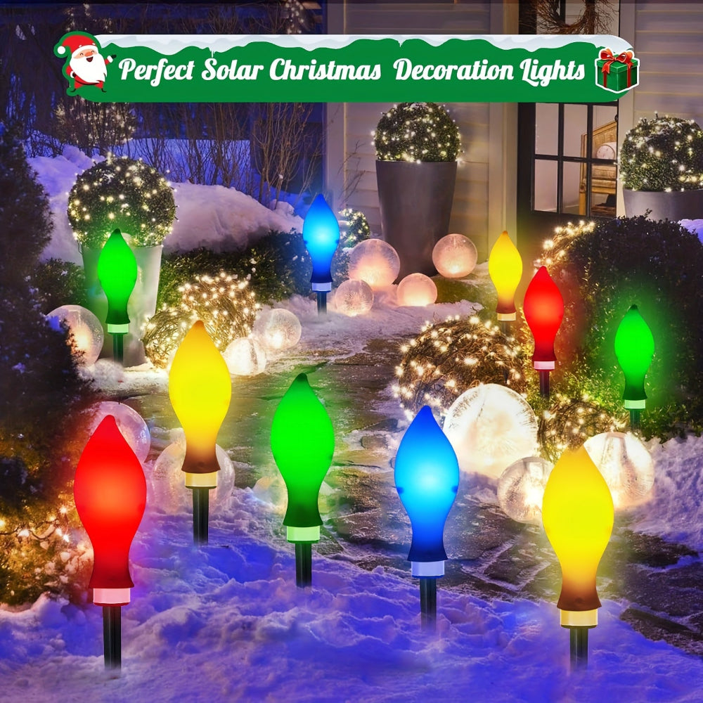 Solar Christmas Lights Outdoor Lights Color Changing Flame Path Set