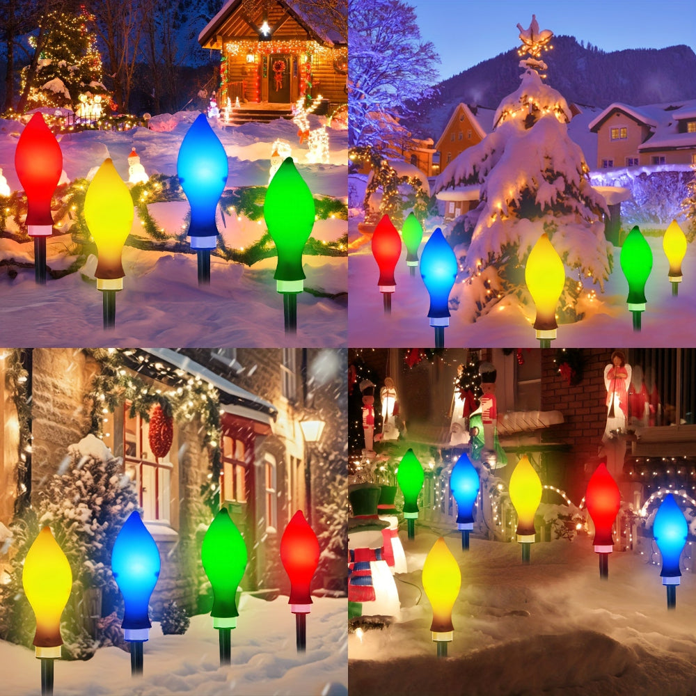 Solar Christmas Lights Outdoor Lights Color Changing Flame Path Set