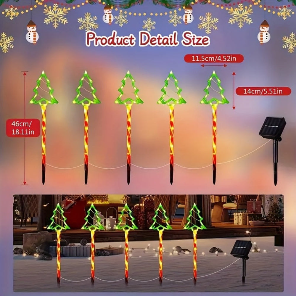 Solar Christmas Lights Outdoor Tree Pathway Stakes Garden Decor