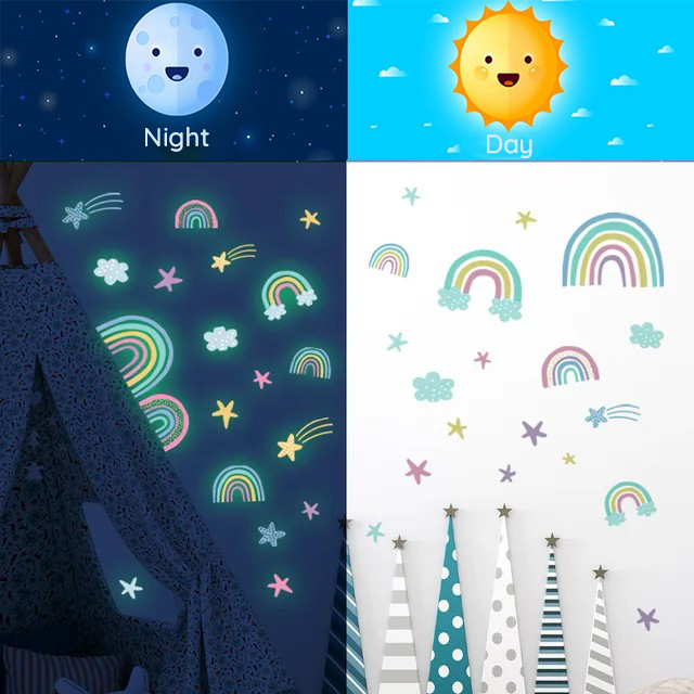 Wall Art Glowing Elephant Nursery Stickers