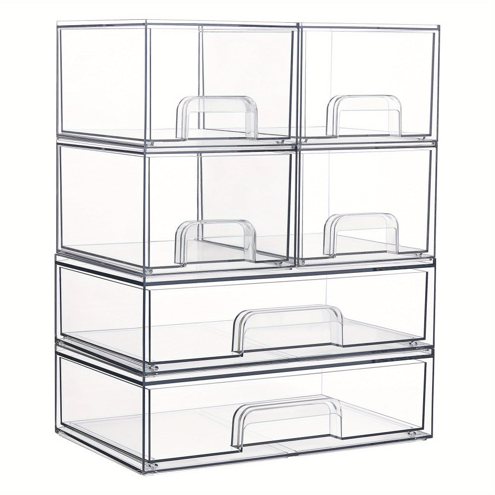 Storage Drawers Stackable Clear Organizer Closet Desk Use