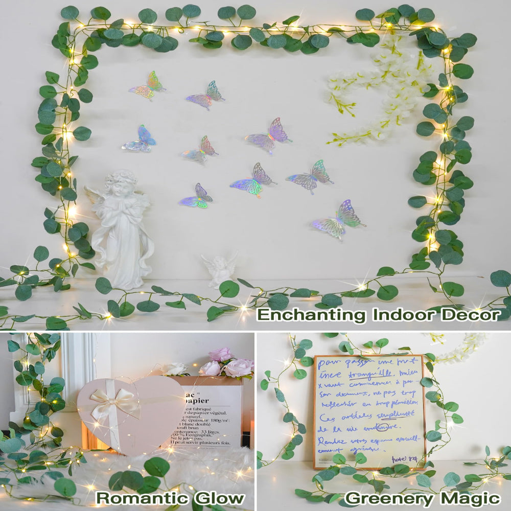 Decoraciones de Navidad Guirnalda de Hiedra LED para Interior Luces de Cadena