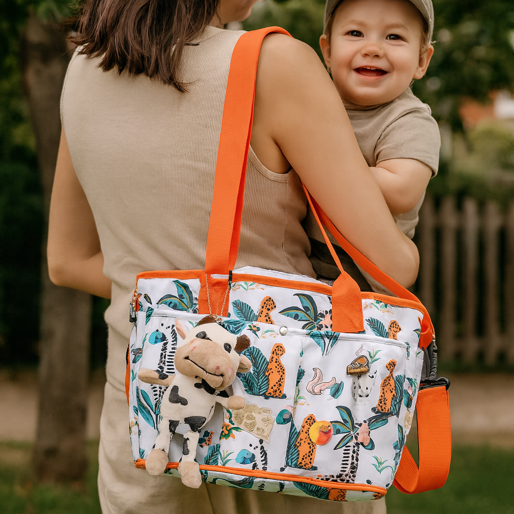 Women's Stylish Waterproof Diaper Tote Bag | Animal Print