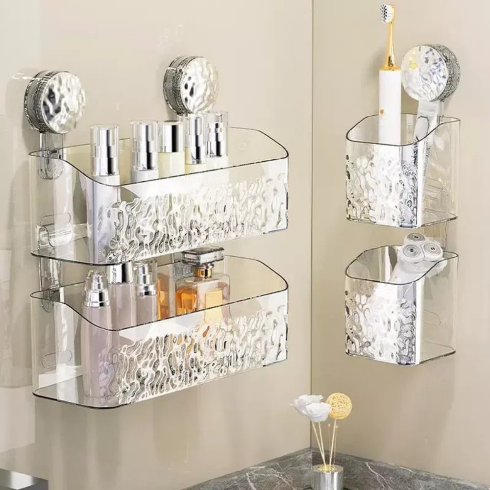 Bathroom Wall Suction Storage Shelves