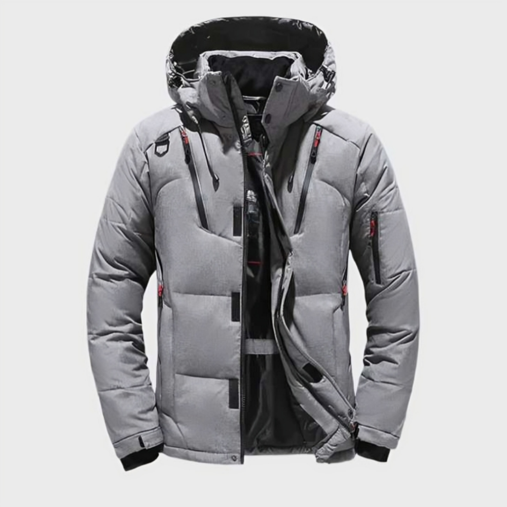Chaqueta acolchada impermeable de invierno para hombre | Parka con capucha