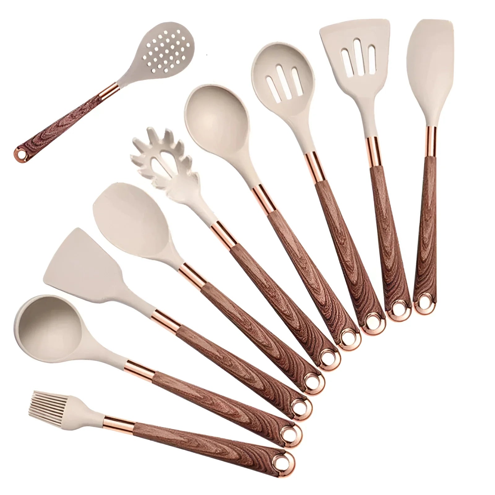 Kitchen Utensils Set Silicone Wood Cooking Tools