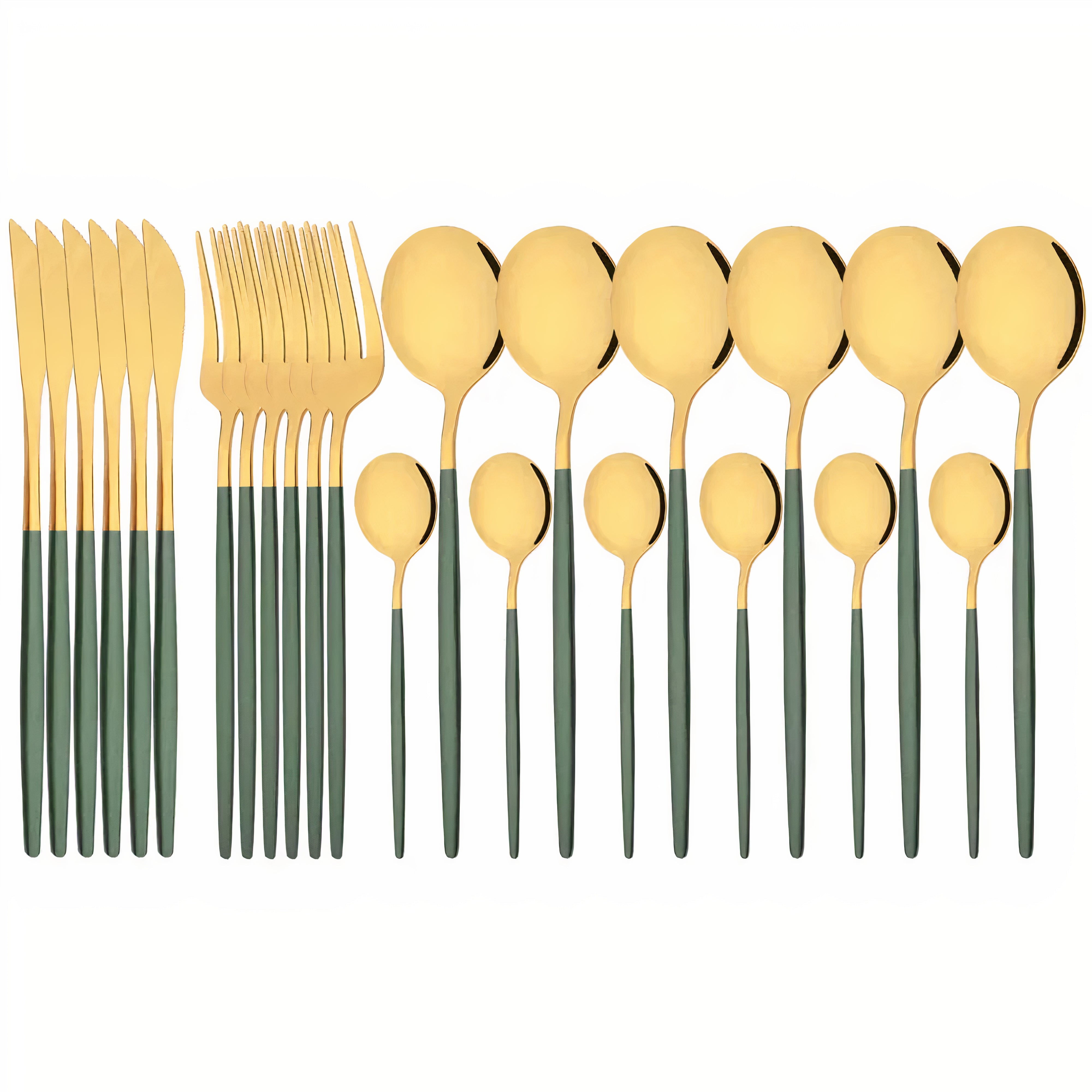 Cutlery Set Modern Gold Stainless Steel Design