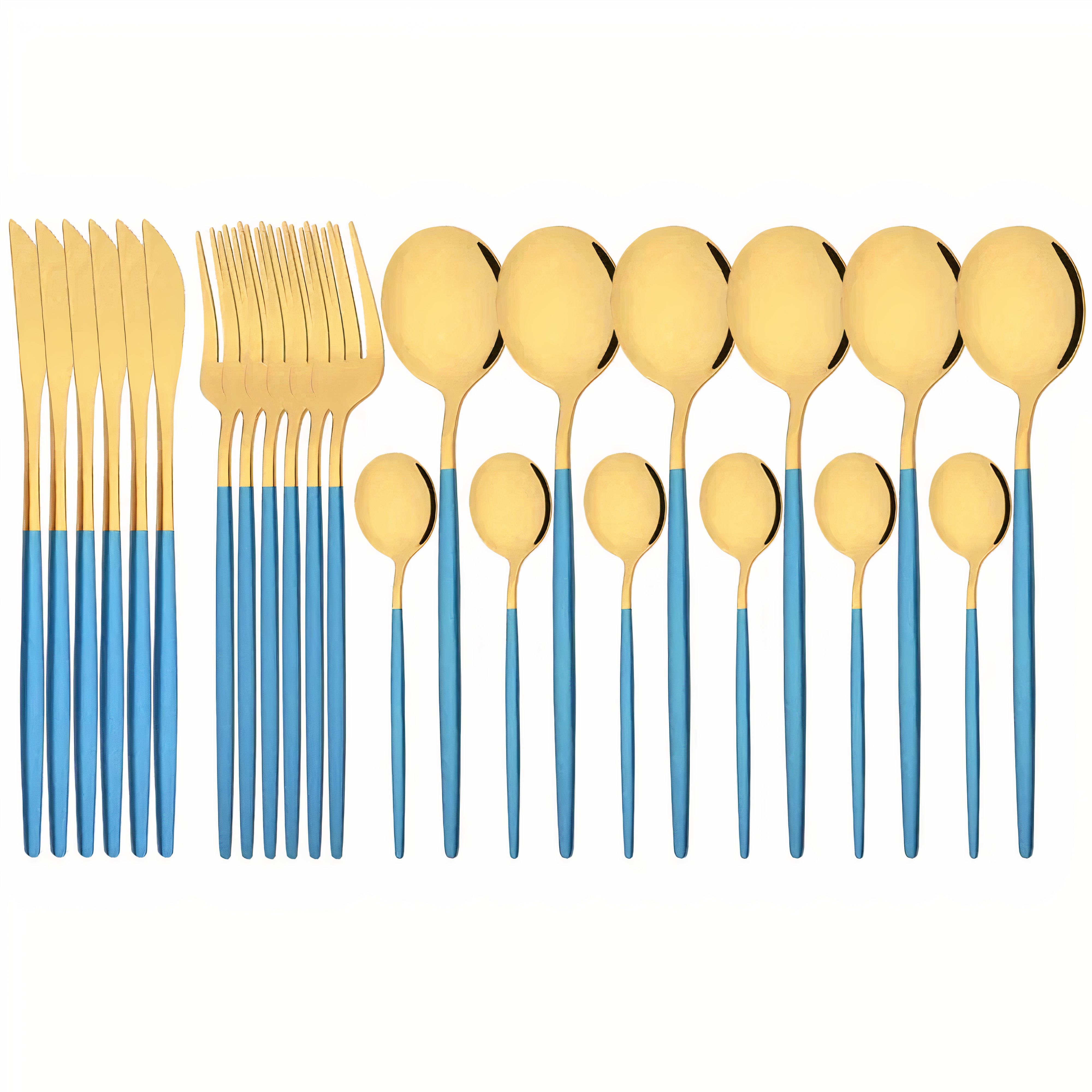 Cutlery Set Modern Gold Stainless Steel Design