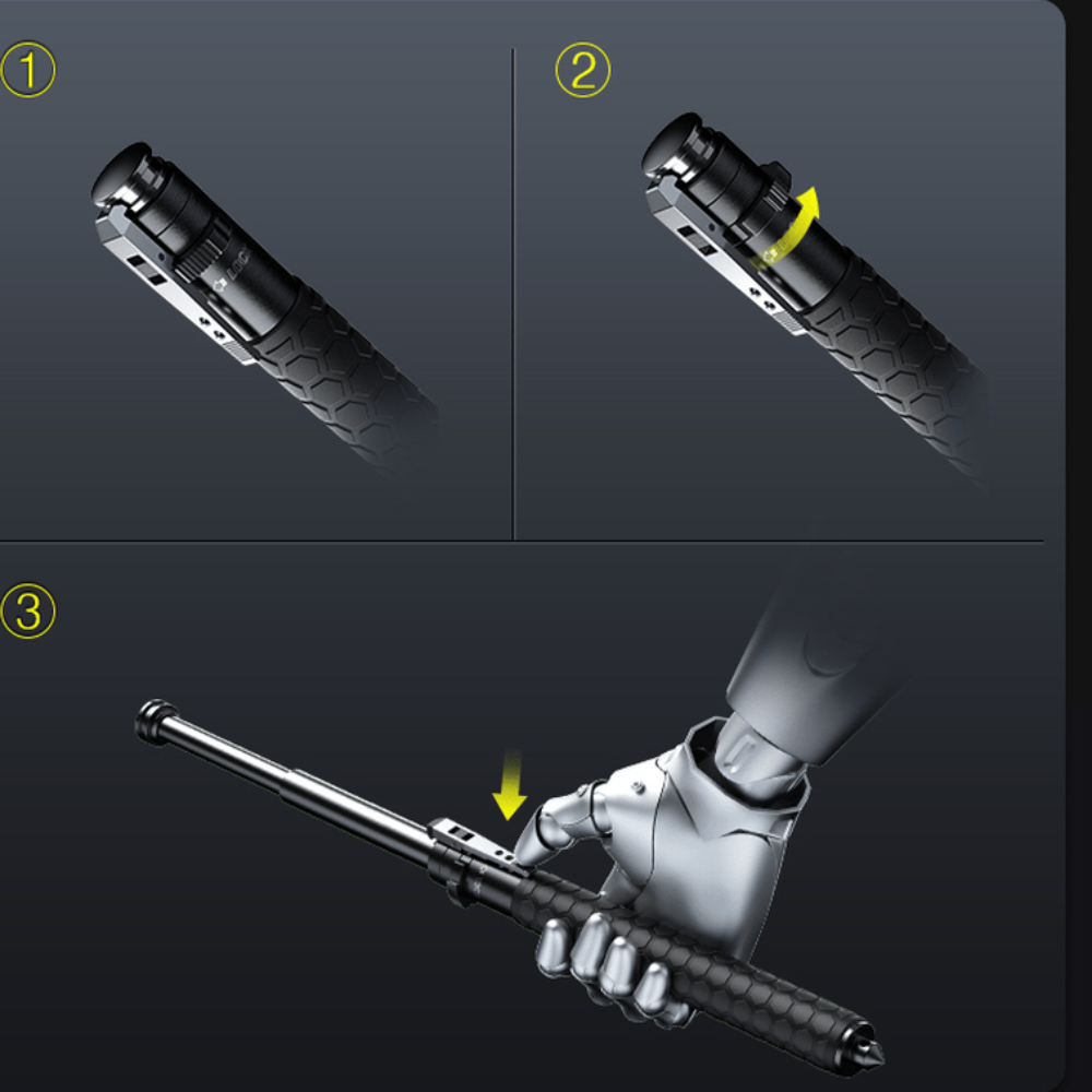 Tactical Outdoor Telescopic Self Defense Hiking Pole Safety Stick