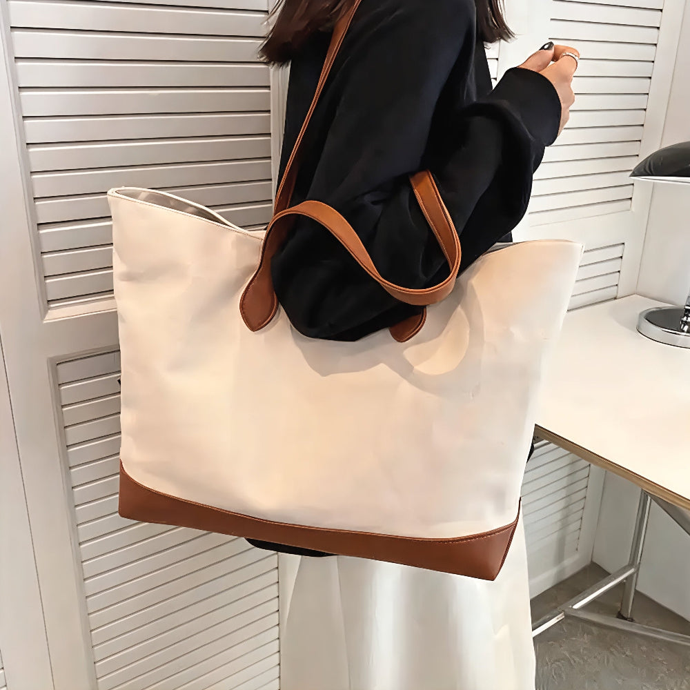 Women Canvas Tote Bag Large Minimalist Shoulder Bag
