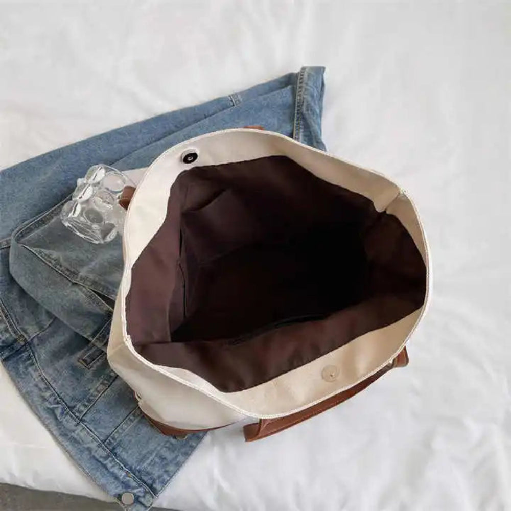 Women Canvas Tote Bag Large Minimalist Shoulder Bag