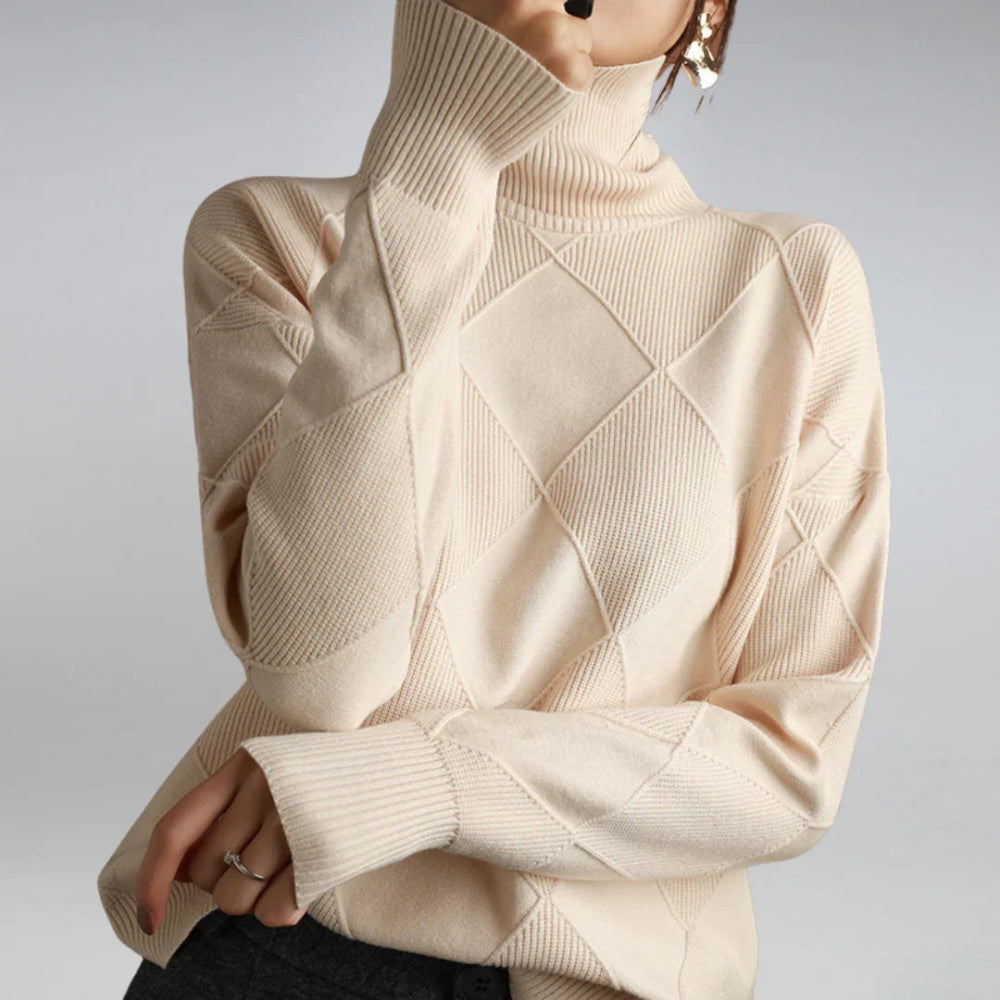 Women Oversized Turtleneck Sweater - Cozy Warm Thanks Giving Gift