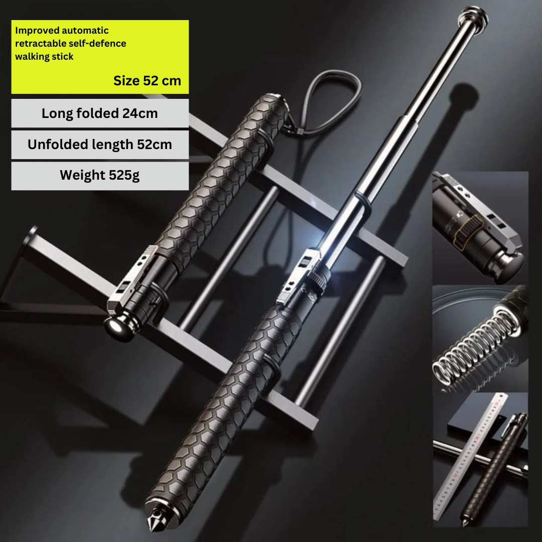 Automatic Hiking Walking Stick Safety Trekking Pole