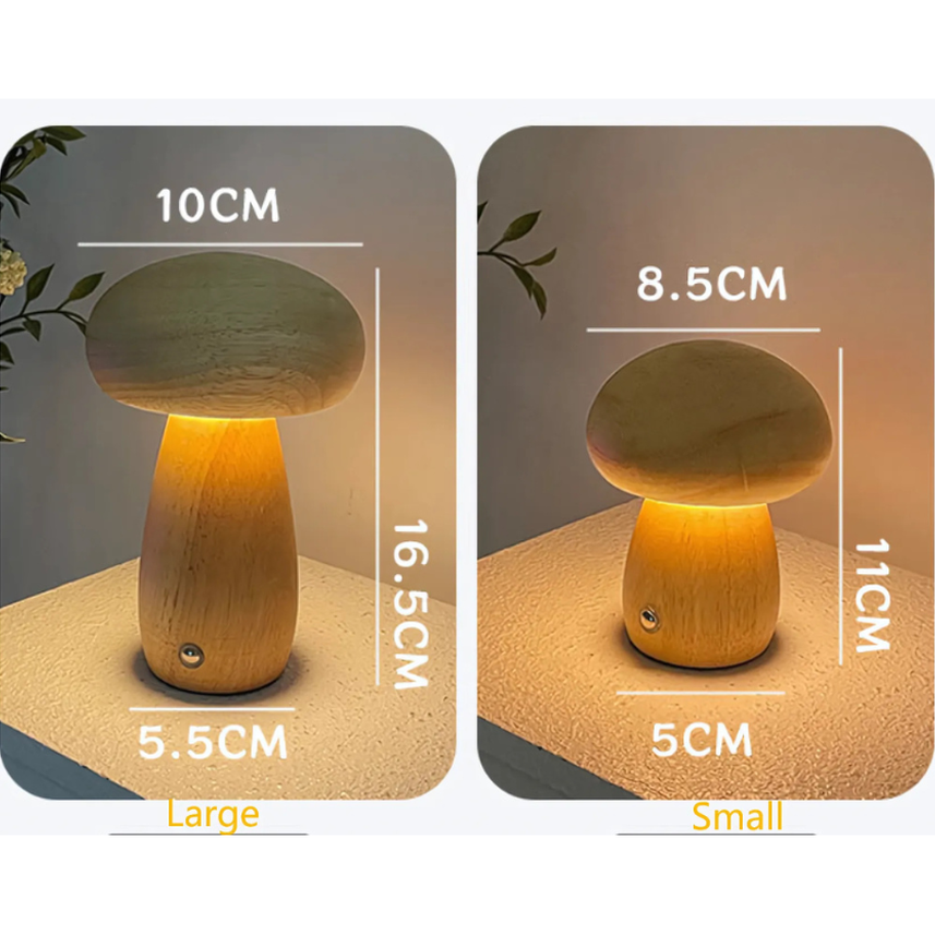 Lampada Touch GlowMush: Lampada da Tavolo Decorativa a LED con Luce Soffusa per Camera da Letto e Ambiente per Bambini